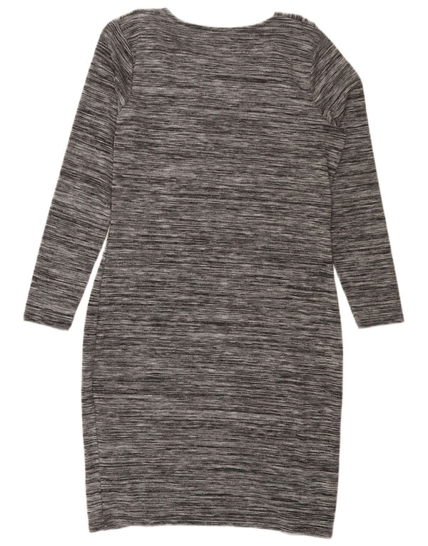 Marks & Spencer Womens Drop Neck Jumper Dress UK 14 Medium Grey Flecked