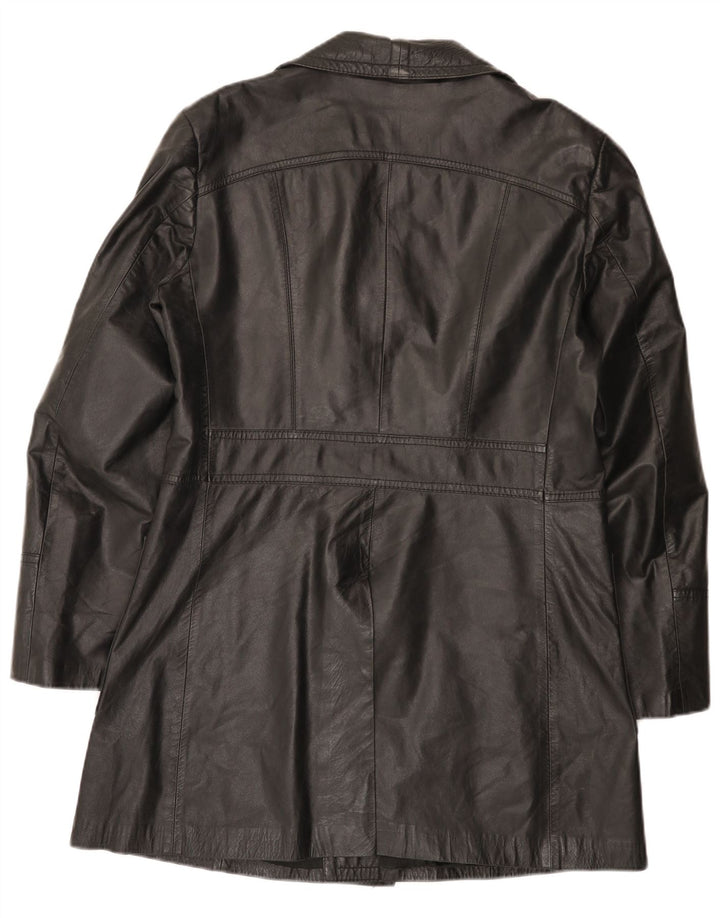Cappotto in pelle vintage da uomo UK 36 piccolo nero