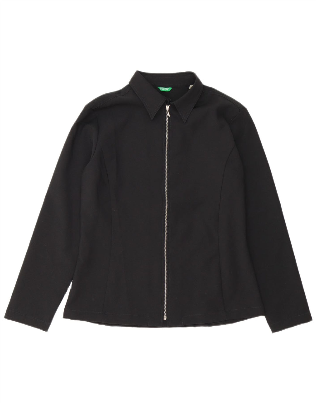 Benetton Womens Shirt Blouse IT 46 Large Black Polyester