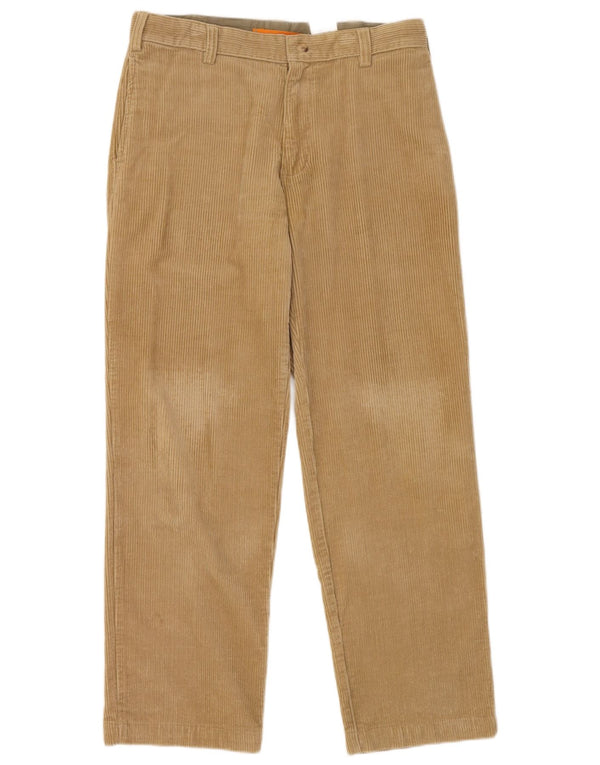 Timberland Mens Straight Corduroy Trousers W33 L30 Beige Cotton