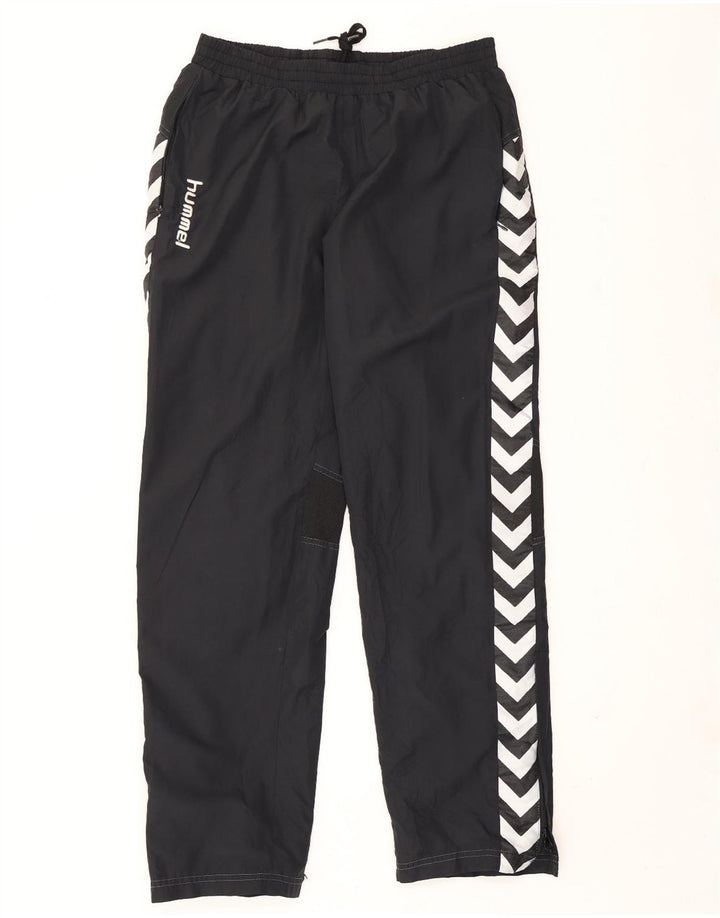 Pantaloni da tuta con grafica Hummel da uomo in poliestere nero medio
