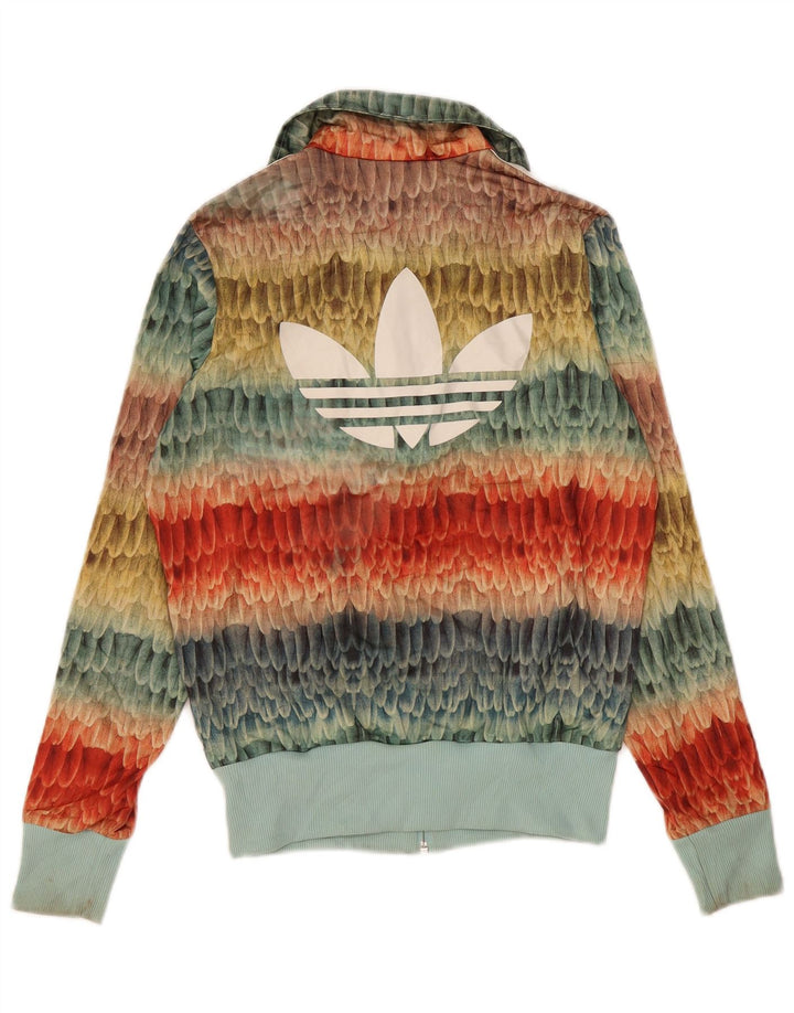 Adidas Womens Tracksuit Top Jacket UK 10 Small Multicoloured Geometric