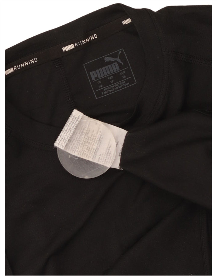 PUMA Womens T-Shirt Top UK 6 XS Black Polyester