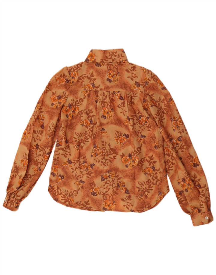 Vintage Womens Shirt IT 42 Medium Orange Floral