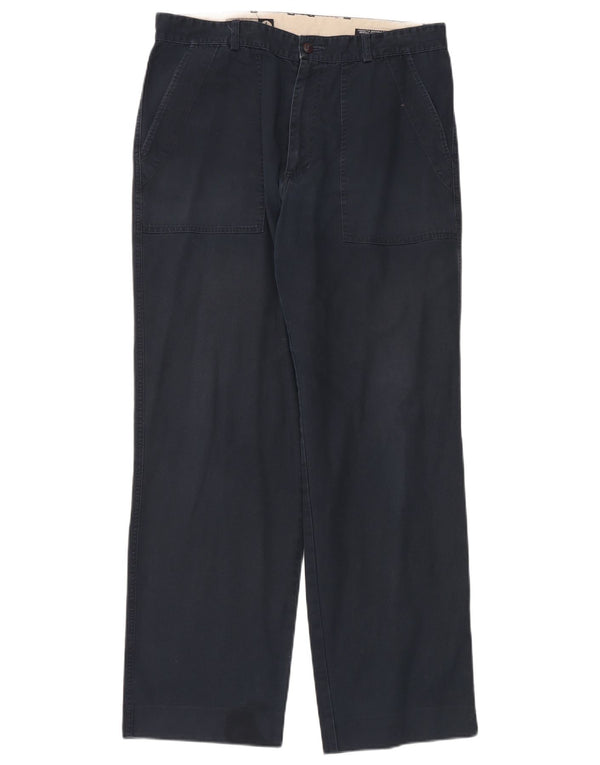 Navigare Herren gerade Chinohose IT 52 XL W34 L32 Marineblau Baumwolle