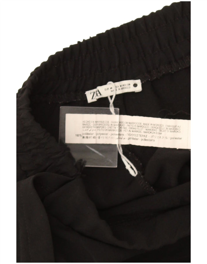 Pantaloni casual Wrap pentru femei Zara Mediu L30 L27 Poliester negru