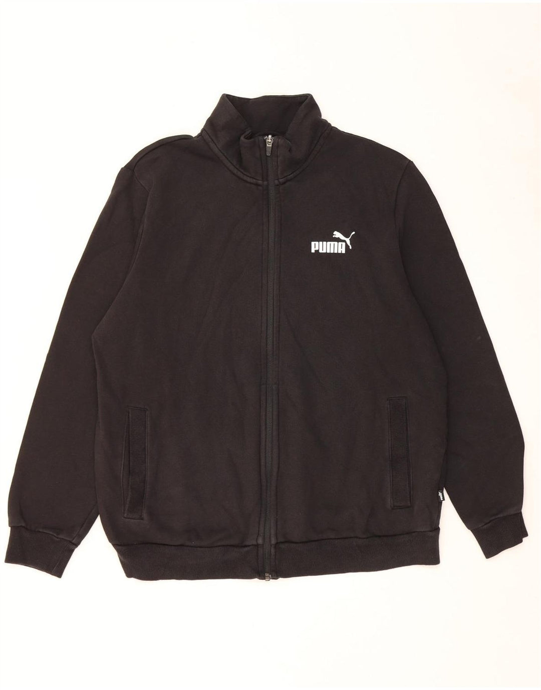 Puma Mens Tracksuit Top Jacket Large Black Cotton