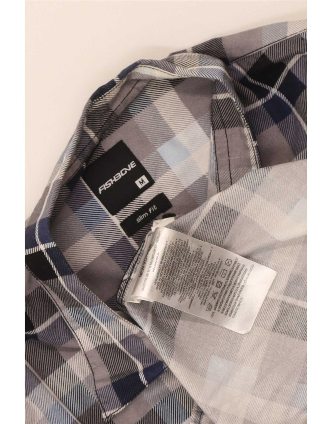 Fishbone Herre Slim Fit Flanell Shirt Medium Blue Ternet Bomuld