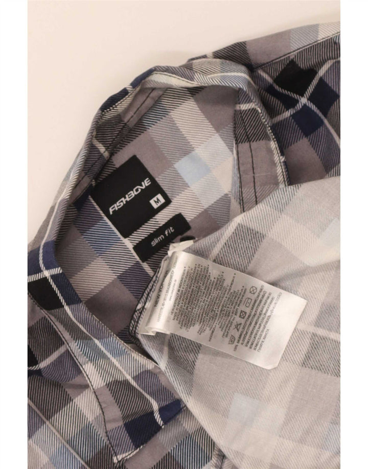 Fishbone Herre Slim Fit Flanell Shirt Medium Blue Ternet Bomuld