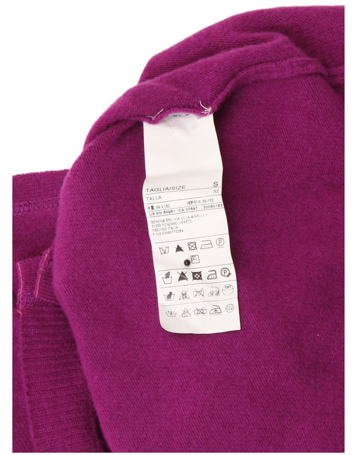 Benetton Womens Cardigan Sweater UK 8 Small Purple Wool