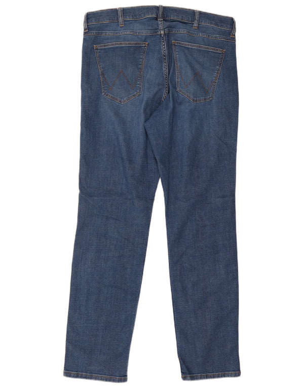 Wrangler Mens Greensboro Straight Jeans W36 L32 Azul Algodão