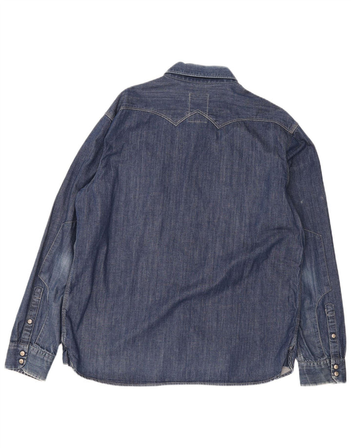 G-Star Herren Jeanshemd 2XL Blaue Baumwolle