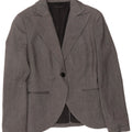 Sisley Veste Blazer 1 Bouton Femme UK 8 Small Gris