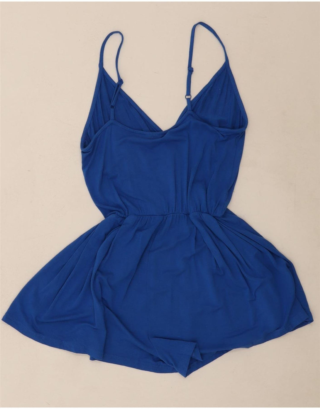 TOPSHOP Womens Sleeveless Playsuit UK 10 Small Blue Viscose Vintage Topshop and Second-Hand Topshop from Messina Hembry 