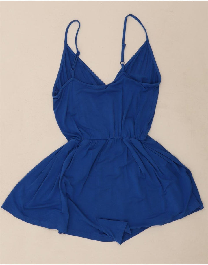 TOPSHOP Womens Sleeveless Playsuit UK 10 Small Blue Viscose Vintage Topshop and Second-Hand Topshop from Messina Hembry 