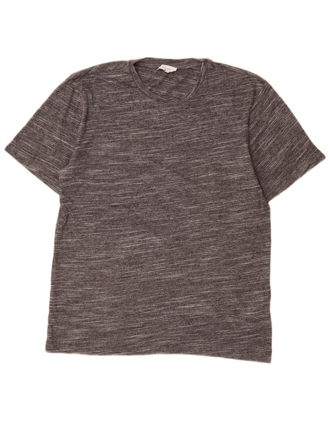 Reiss Mens T-Shirt Top Medium Grey Flecked Cotton
