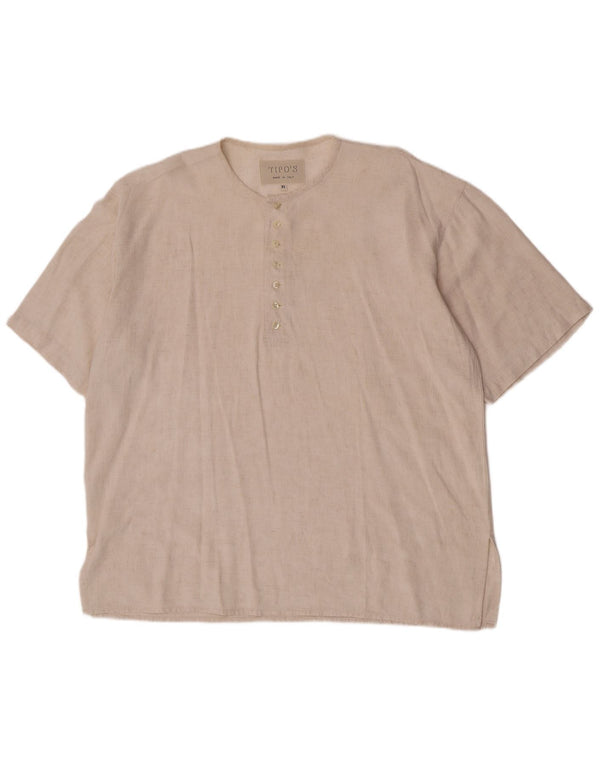 Tipo' S Kortærmet Herre Pullover Shirt XL Beige Viscose