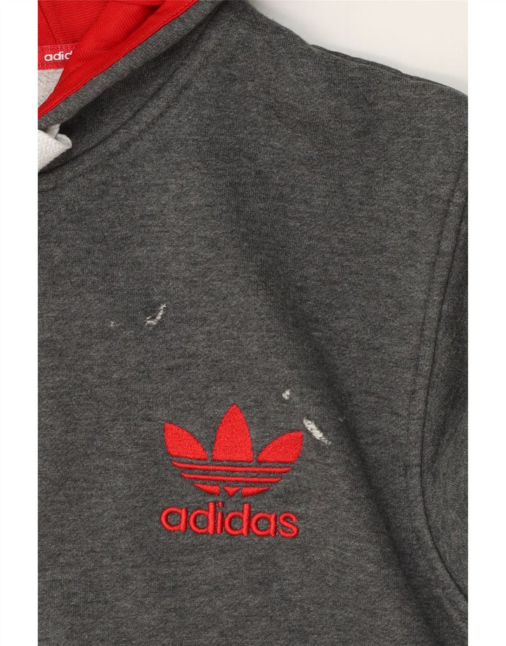 Adidas Mens Zip Hoodie Sweater Large Grey Cotton
