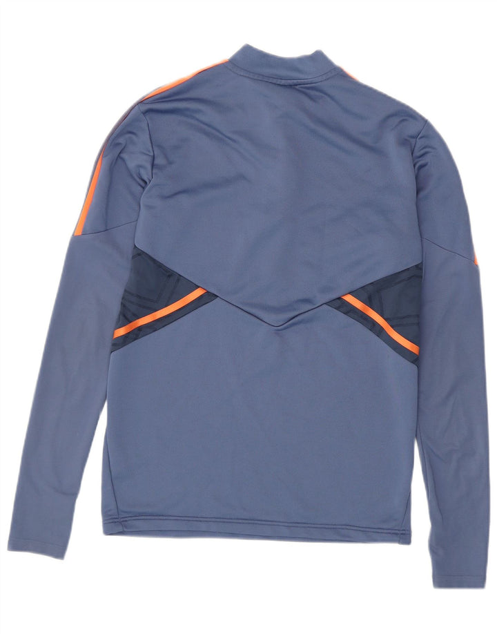 Męski dres Adidas Manchester United z pulowerem, mały, niebieski, z blokami kolorów