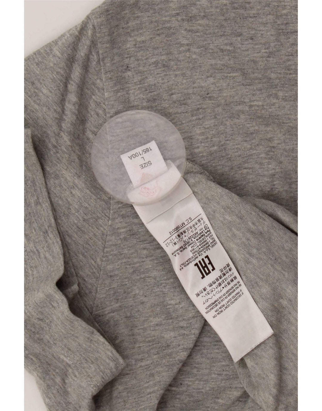 Diesel Mens Graphic T-Shirt Top Large Grey Cotton