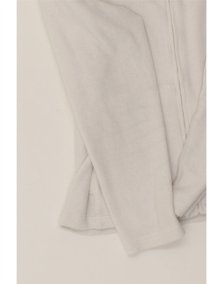 REEBOK Womens Fleece Jacket UK 12 Medium White Polyester Vintage Reebok and Second-Hand Reebok from Messina Hembry 