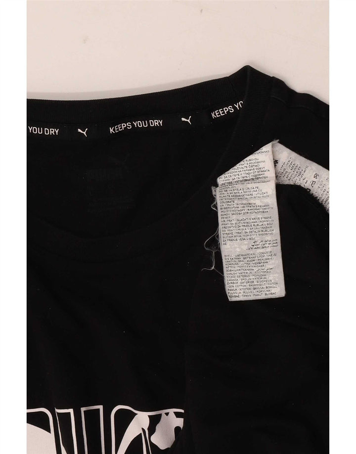 Puma Herre Grafisk T-Shirt Top Stor Sort Bomuld