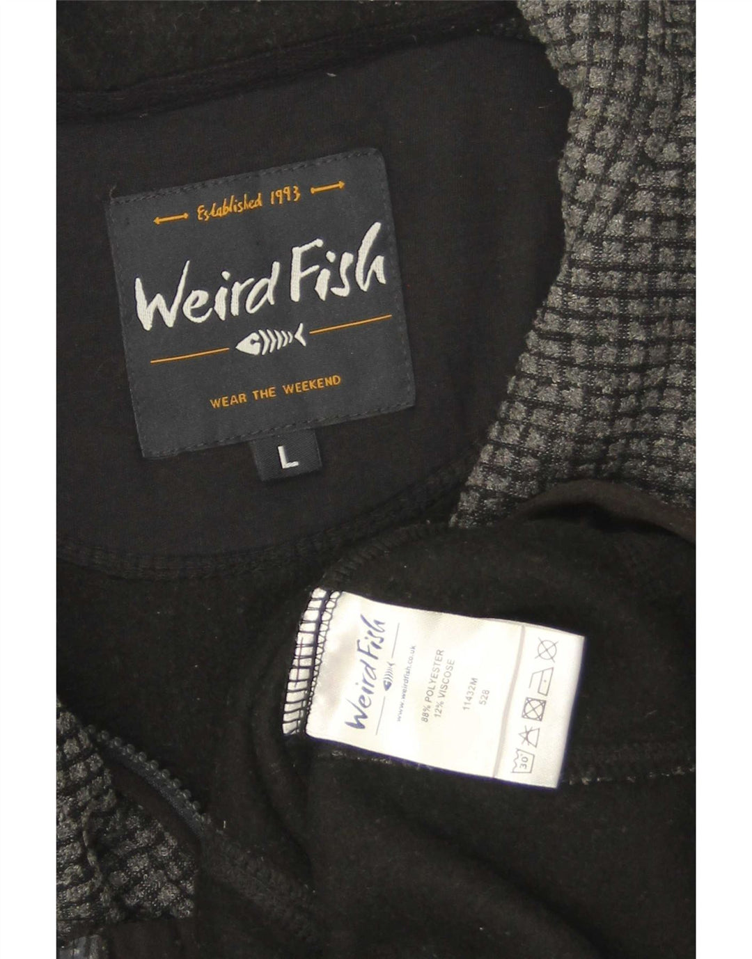 Jaqueta de lã masculina Weird Fish UK 40 poliéster cinza grande