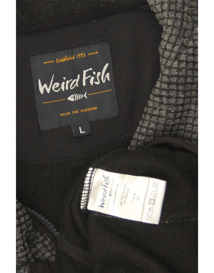 Jaqueta de lã masculina Weird Fish UK 40 poliéster cinza grande