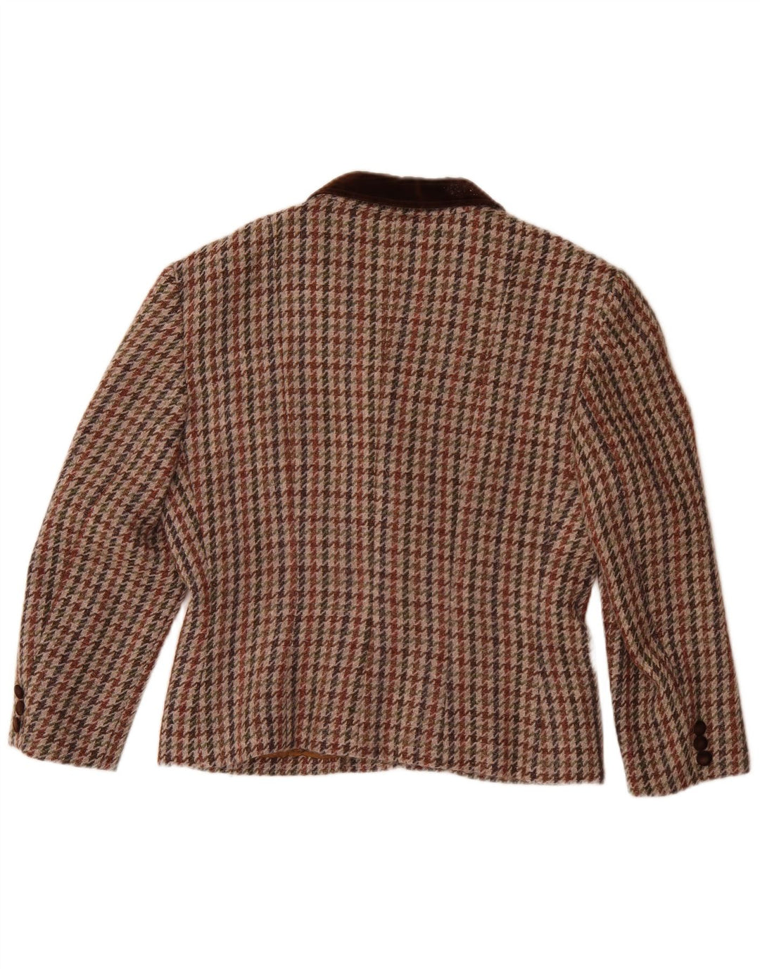 Jaqueta blazer feminina vintage com 5 botões IT 46 grande houndstooth multicolorido