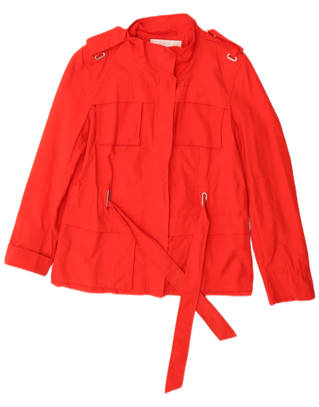 Zara Womens Military Utility Jacket UK 14 Large Red Cotton