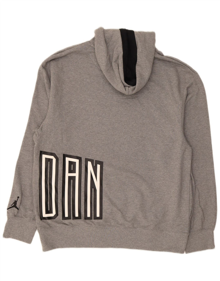 Jordan Mens Graphic Hoodie Jumper Large Grey Cotton