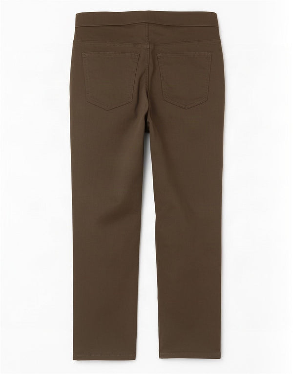 Jeans Marks & Spencer curto jegging feminino Reino Unido 10 pequeno W28 L26 algodão cáqui