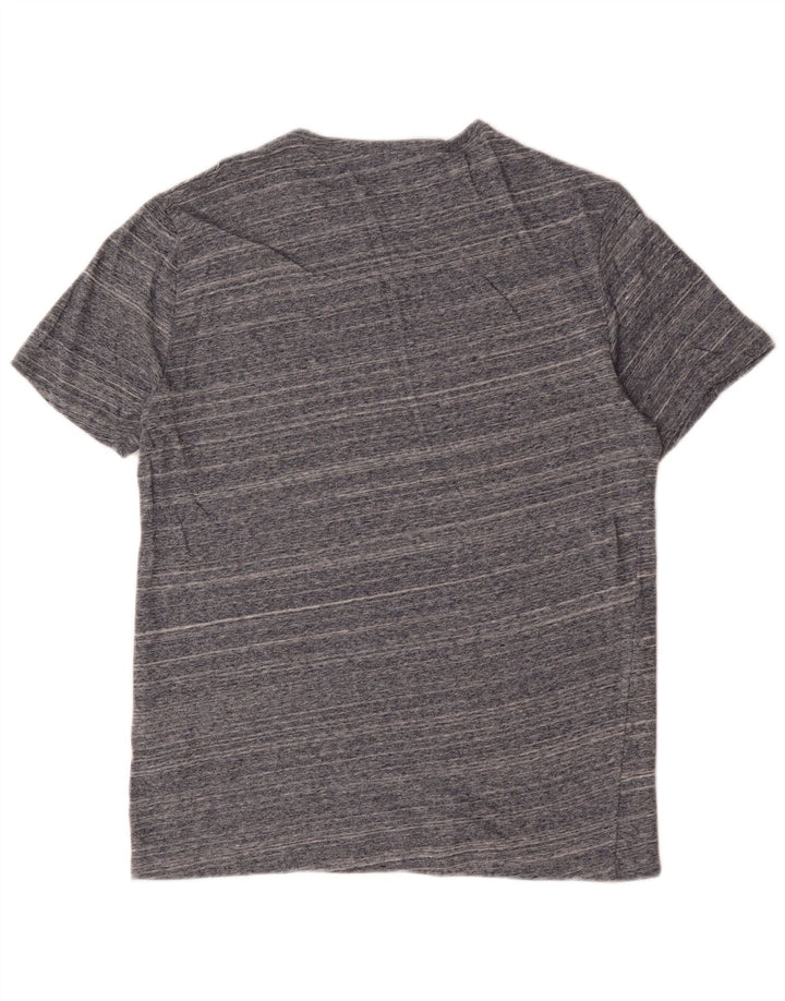 Reiss Mens T-Shirt Top Medium Grey Striped Cotton