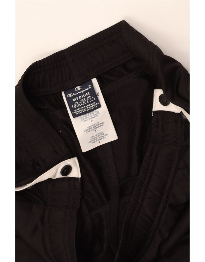 CHAMPION Womens Tracksuit Trousers UK 12 Medium Black Colourblock