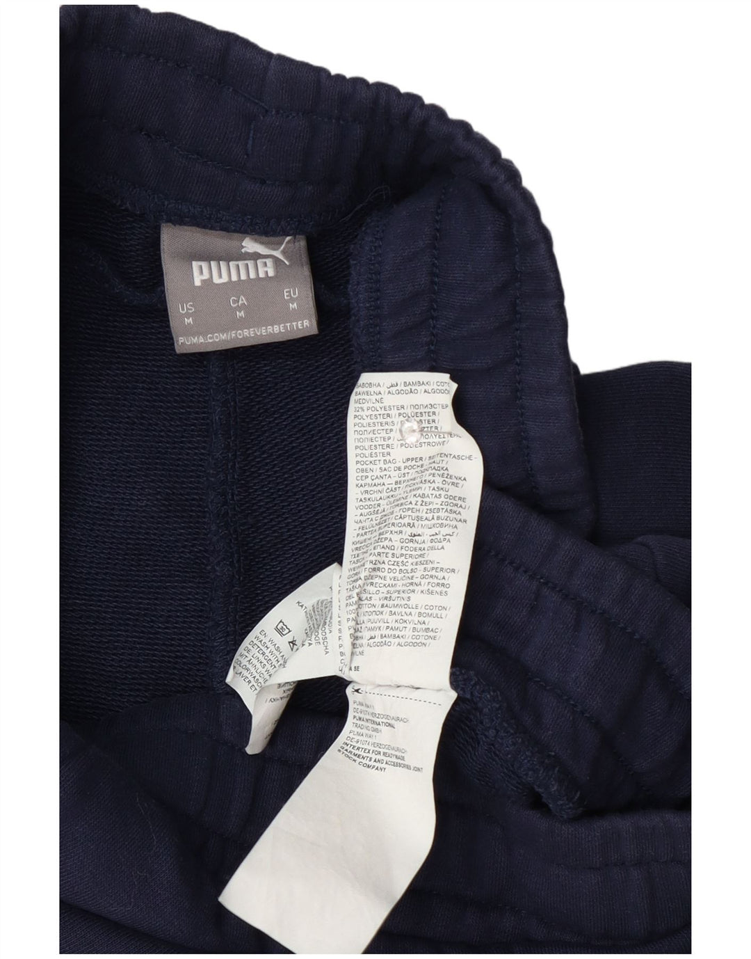 Puma Mens Graphic Sport Shorts Medium Navy Blue Cotton