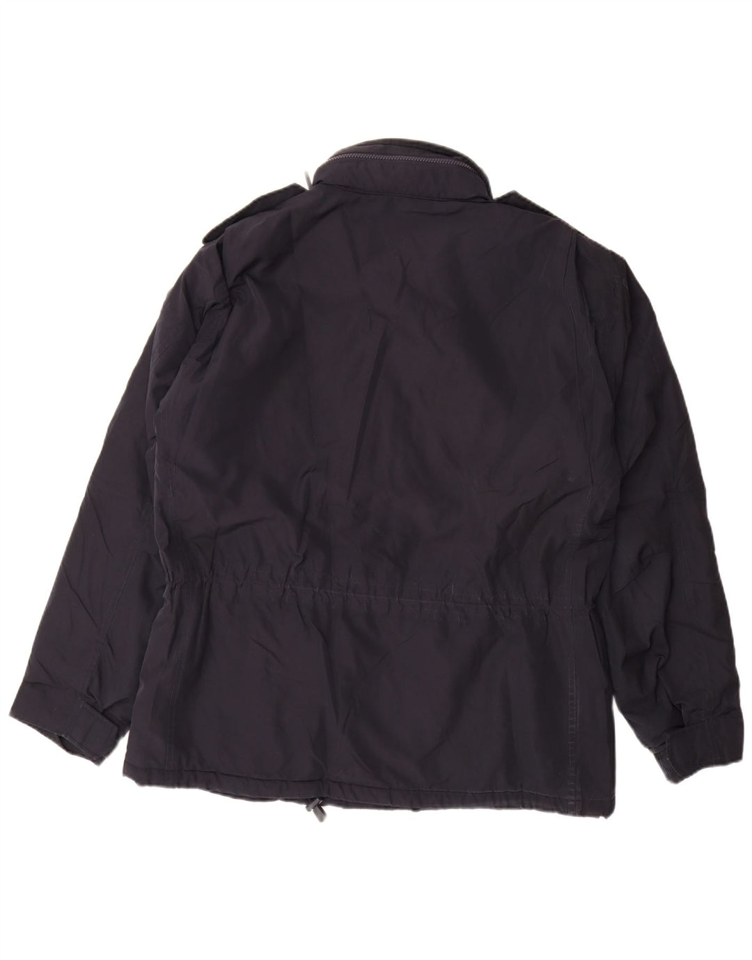 Alberto Aspesi Herre Hætte Military Jacket UK 40 Large Navy Blue Polyester