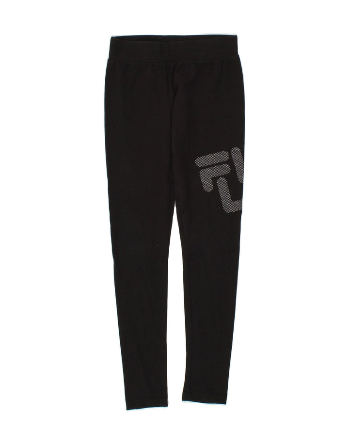 FILA Girls Graphic Leggings 13-14 Years Black Vintage Fila and Second-Hand Fila from Messina Hembry 