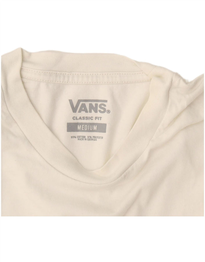 Vans Mens Classic Fit T-Shirt Top Medium White Colourblock Cotton