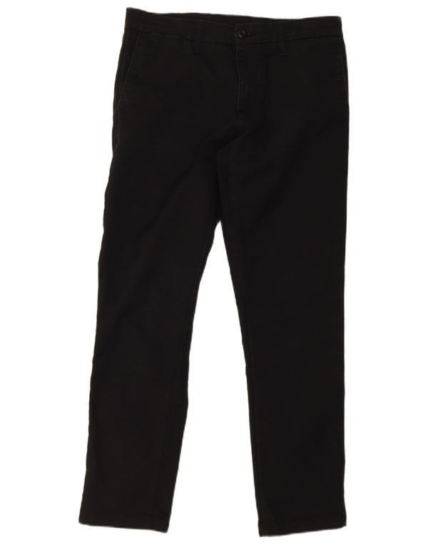 Carhartt Mens Sid Straight Chino Calças W32 L30 Algodão Preto