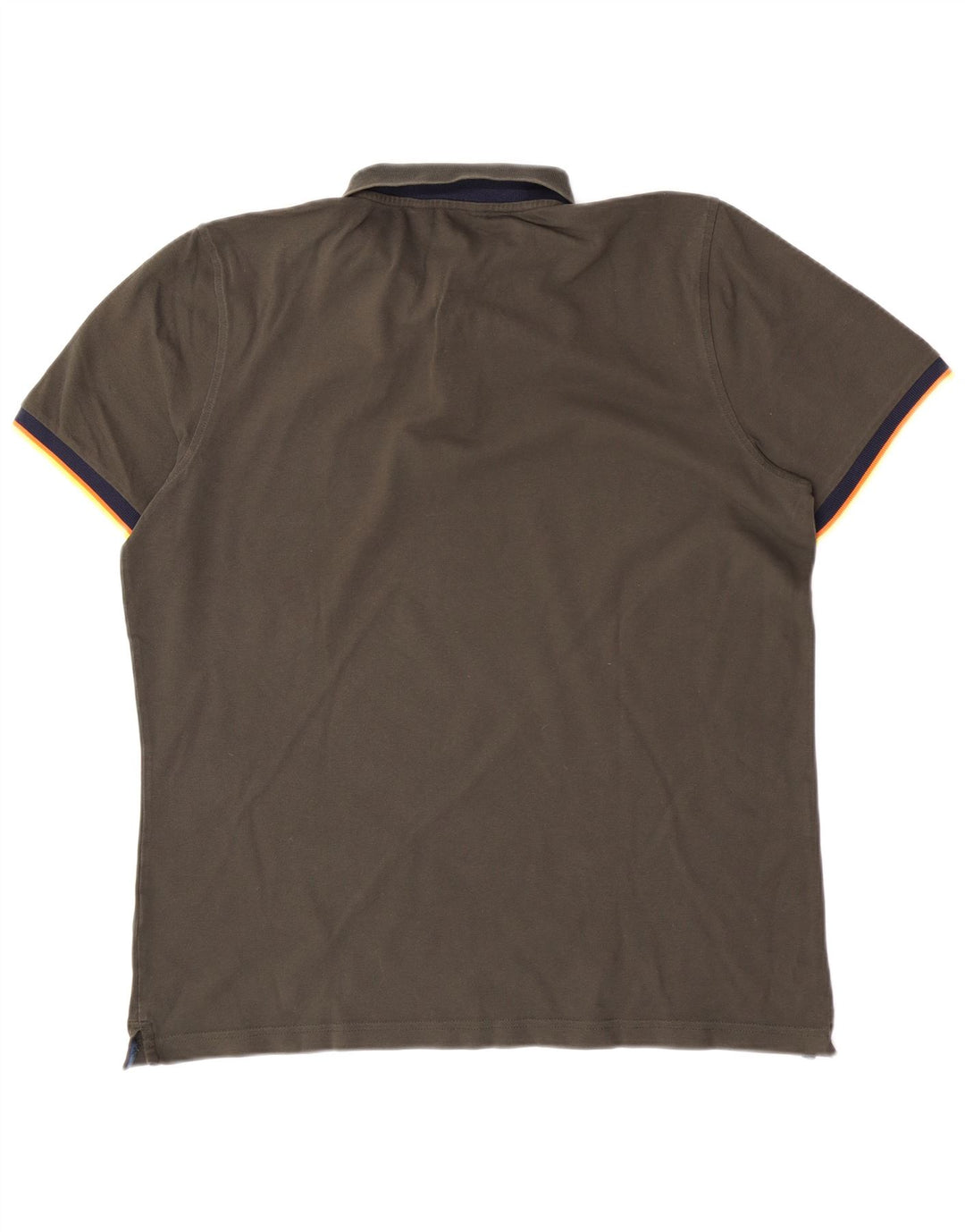 K-Way Mens Polo Shirt XL Khaki Colourblock