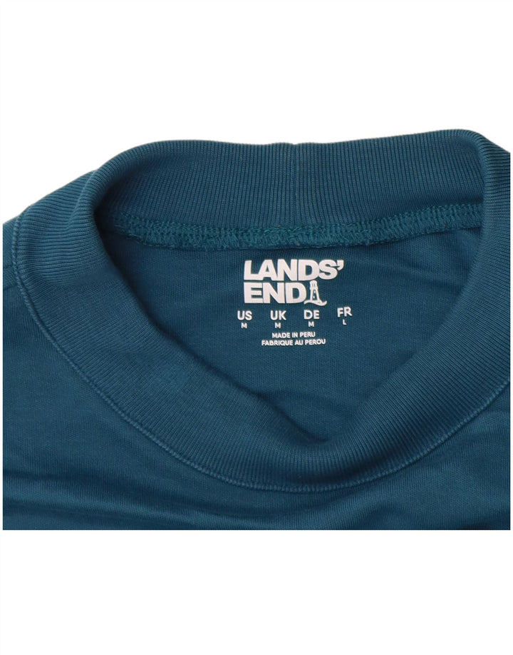 Lands End Mens Top Long Sleeve Medium Blue Cotton