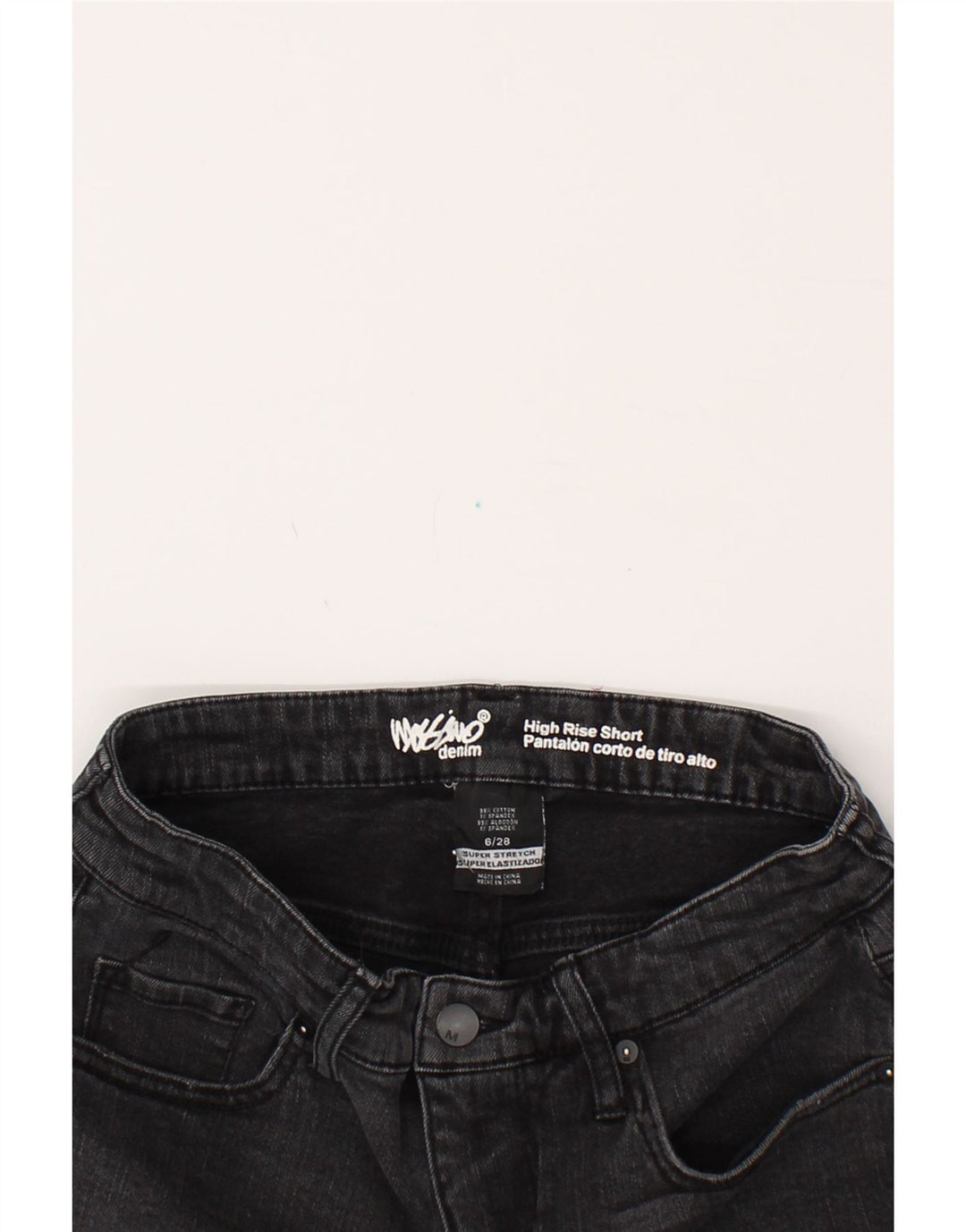 MOSSIMO Womens High Waist Denim Shorts US 6 Medium W28  Black Cotton Vintage Mossimo and Second-Hand Mossimo from Messina Hembry 