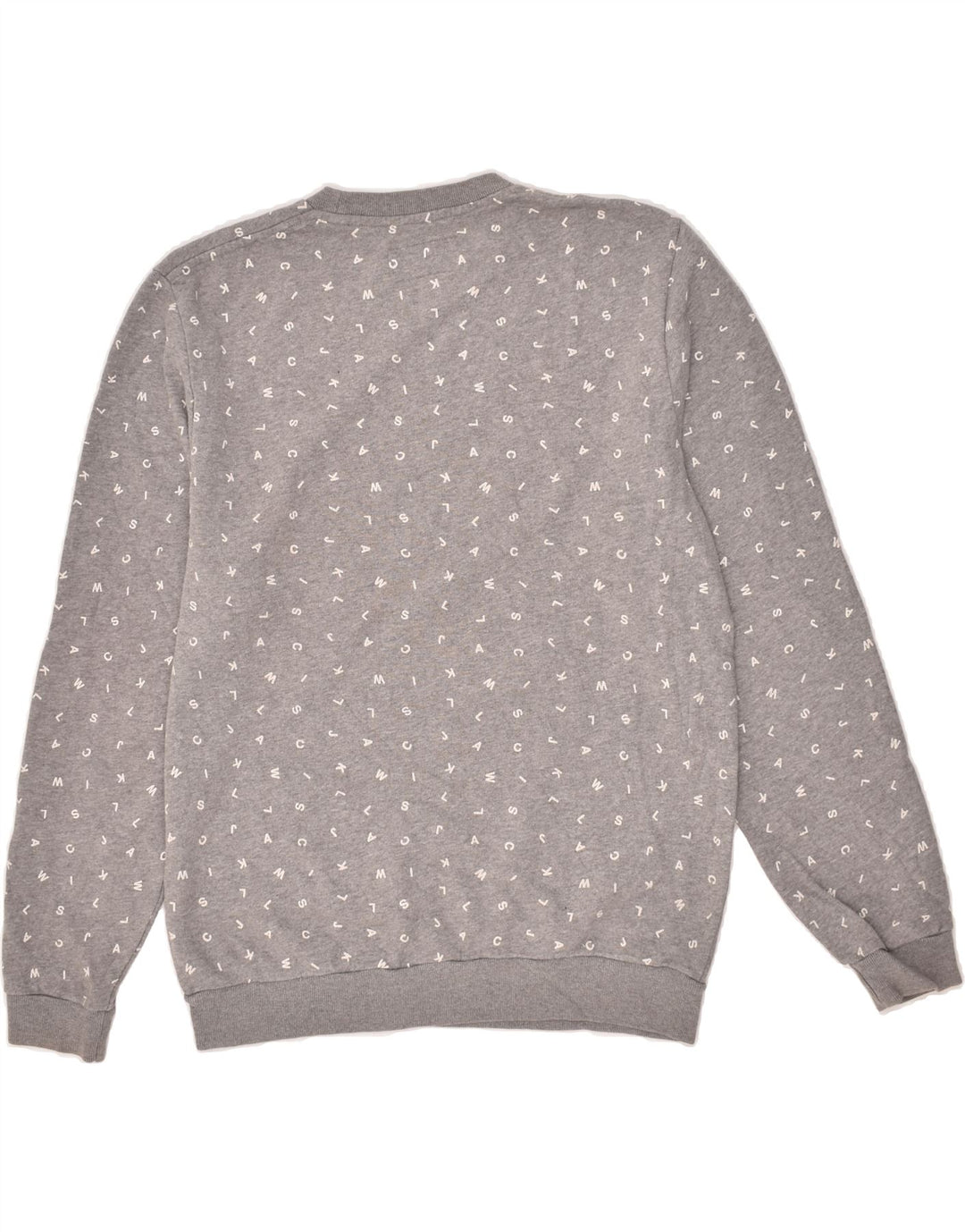 JACK WILLS Mens Graphic Sweatshirt Jumper Medium Grey Spotted Cotton | Vintage Jack Wills | Thrift | Second-Hand Jack Wills | Used Clothing | Messina Hembry 