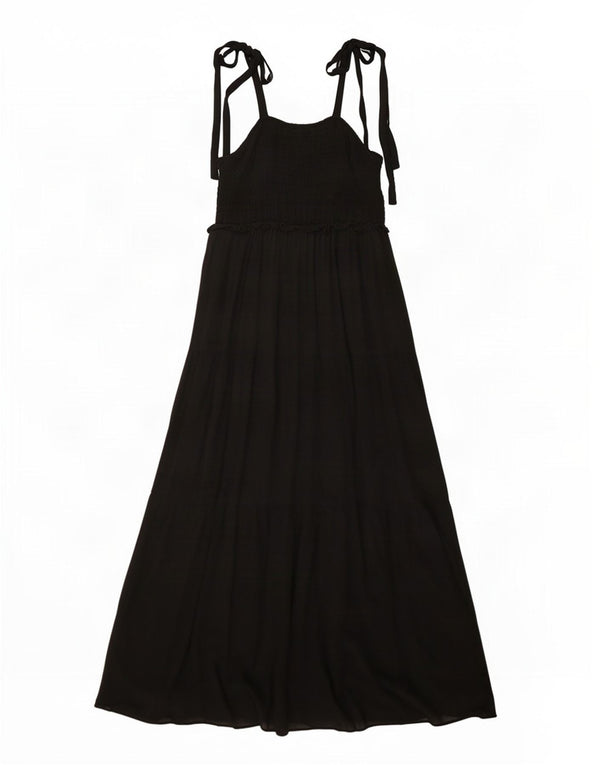Женское платье макси без рукавов Zara UK 18 XL, черное из вискозы