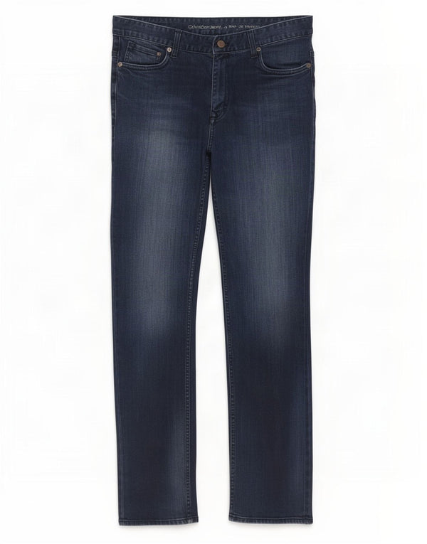 Calvin Klein Straight Jeans til mænd W34 L32 Marineblå bomuld
