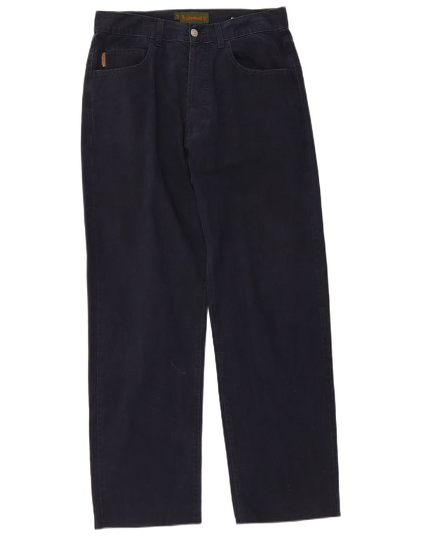 Timberland Mens Straight Casual Trousers W33 L29 Navy Blue Cotton