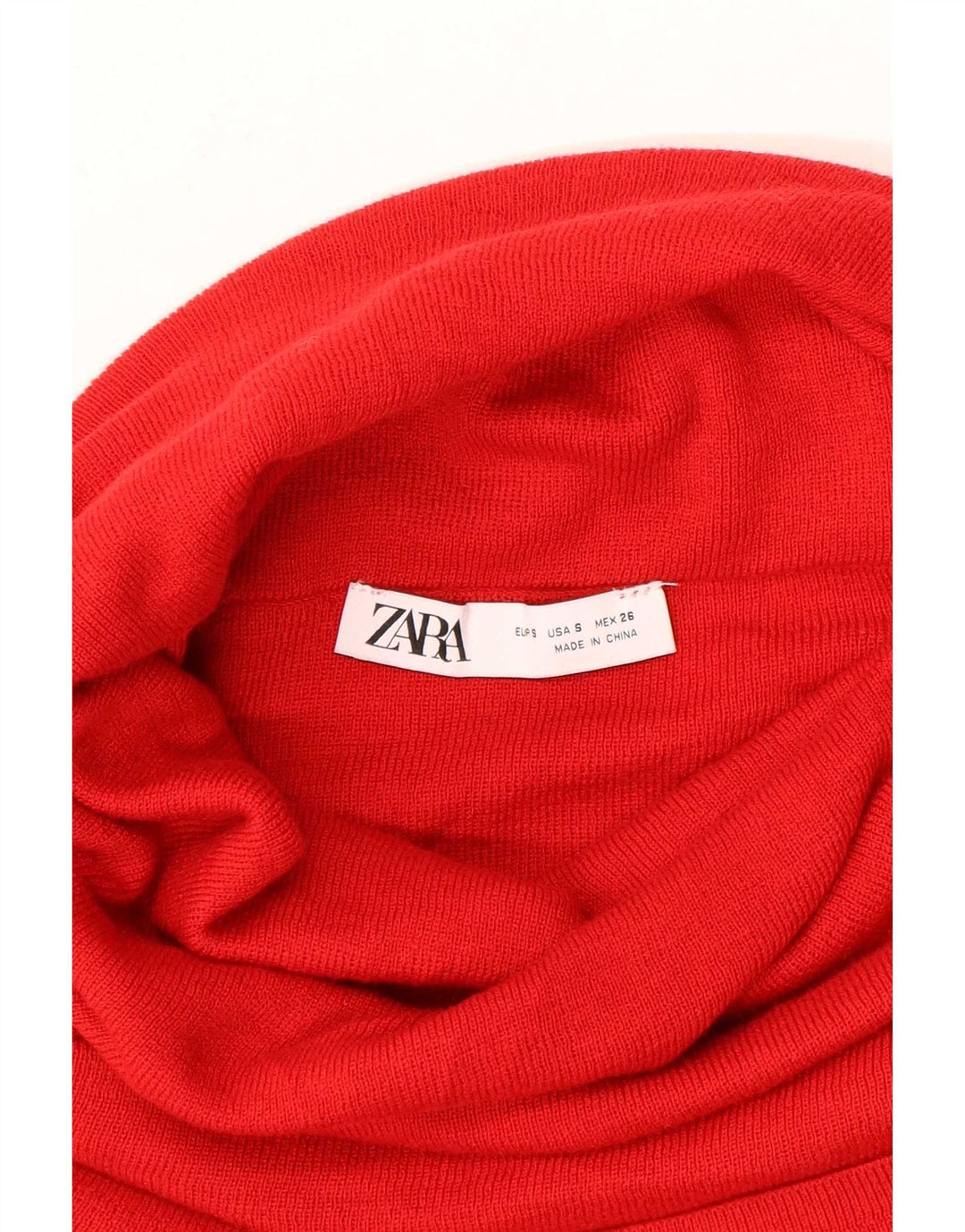Sweter damski Zara z wywijanym dekoltem UK 8 Small Red
