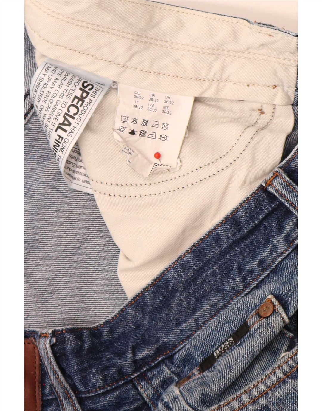 Hugo Boss Mens Straight Jeans W36 L28 Blue Cotton