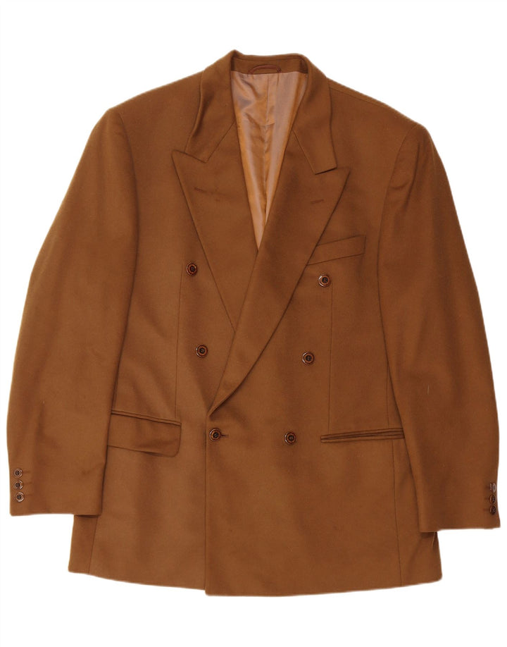 Vintage Mens Double Breasted Blazer Jacket IT 52 XL Brown New Wool