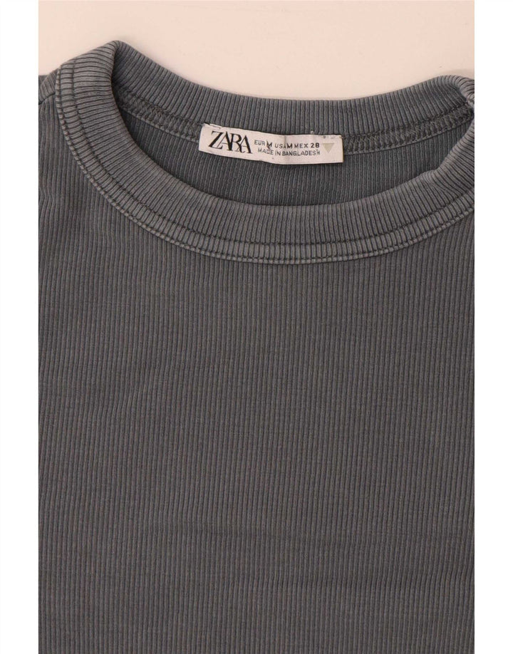 Zara Womens Top Long Sleeve UK 12 Medium Grey